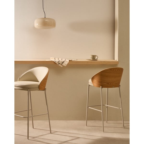 Béžová/vo svetloprírodnej farbe barová stolička (výška sedadla 65 cm) Eamy – Kave Home-image-2
