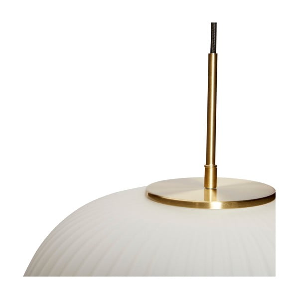 Biele závesné svietidlo so skleneným tienidlom ø 40 cm Serene – Hübsch-image-4