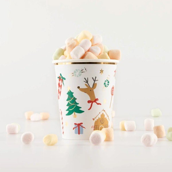 Papierové jednorazové tégliky v súprave 8 ks Jolly Christmas – Meri Meri-image-1