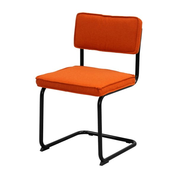 Oranžová stolička s čiernou podnožou Aemely