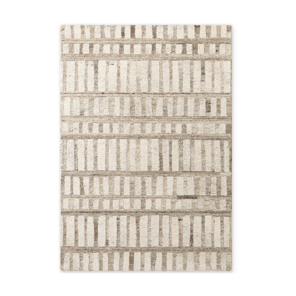 Krémovobiely ručne tkaný vlnený koberec 80x150 cm Boho 1.0 Linara – Vikosa