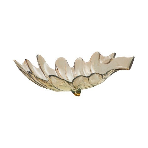 Sivá miska z recyklovaného skla Mauro Ferretti Leaf, 33 × 20 cm-image-3