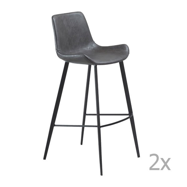 Sada 2 sivých barových stoličiek DAN– FORM Hype