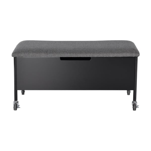 Čierna úložná lavica na kolieskach RGE Sture, 90 x 40 cm