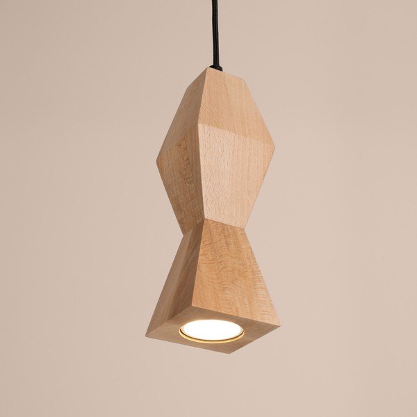 Závesné svietidlo z bukového dreva v prírodnej farbe ø 8 cm Cubo – Sollux-image-3