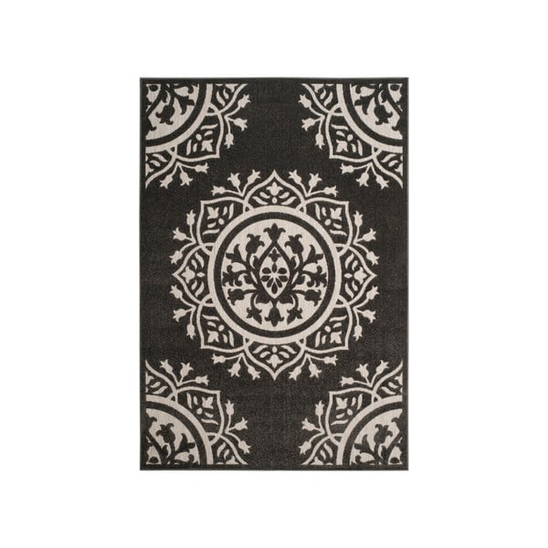 Čierno-krémový koberec vhodný do exteriéru Safavieh Delancy, 160 × 231 cm