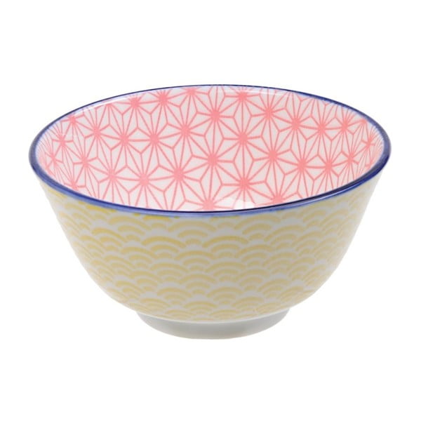 Žlto-ružová porcelánová miska Tokyo Design Studio Star, ⌀ 12 cm