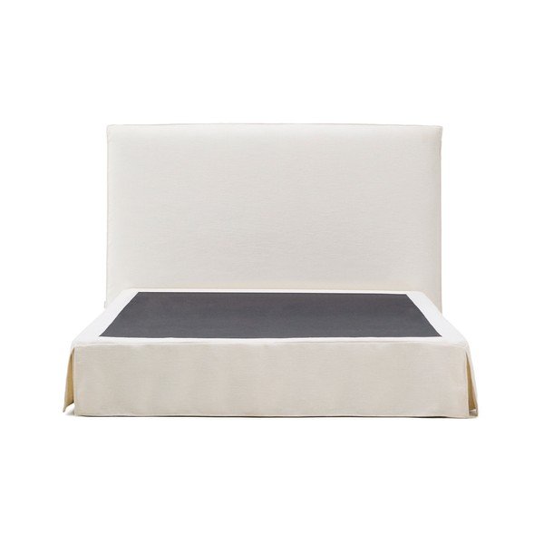 Biela čalúnená dvojlôžková posteľ 160x200 cm Jaira – Kave Home-image-3