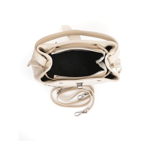 Béžová kožená kabelka Mangotti Bags Giulia-image-3