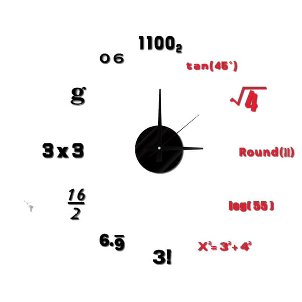 Nástenné nalepovacie hodiny Mauro Ferretti Math, ⌀ 50 cm