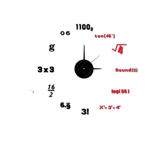 Nástenné nalepovacie hodiny Mauro Ferretti Math, ⌀ 50 cm