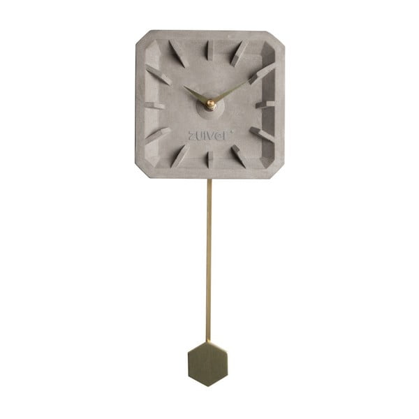 Betónové nástenné hodiny s detailmi v mosadznej farbe Zuiver Tiktak