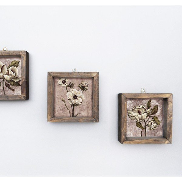 Súprava 3 nástenných obrazov Vintage, 15 × 15 cm-image-1