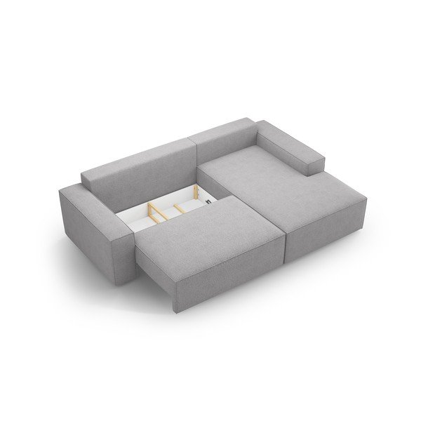 Svetlosivá rozkladacia rohová pohovka z textílie bouclé (pravý roh) Jodie – Micadoni Home-image-4