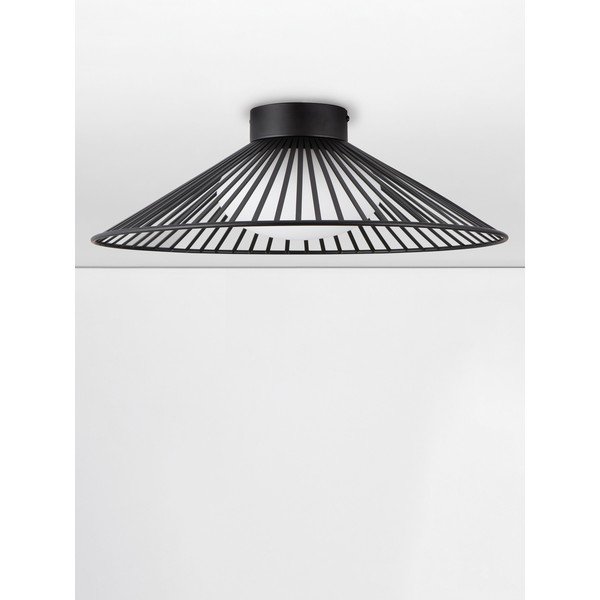 Matne čierne kovové LED stropné svietidlo so skleneným tienidlom Brume – Nova Luce-image-4