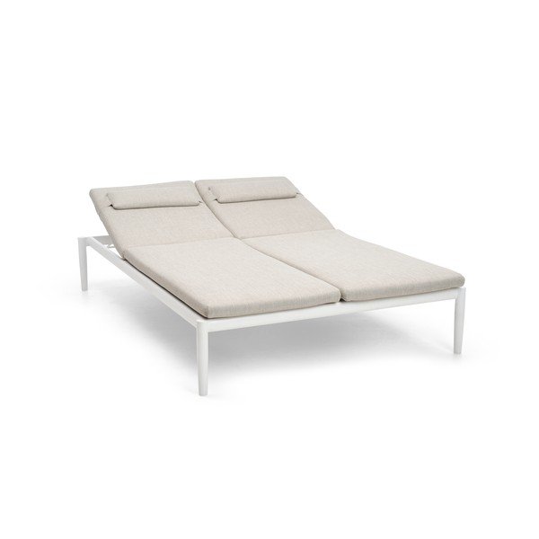 Krémovobiele kovové záhradné ležadlo Switch - Diphano-image-1