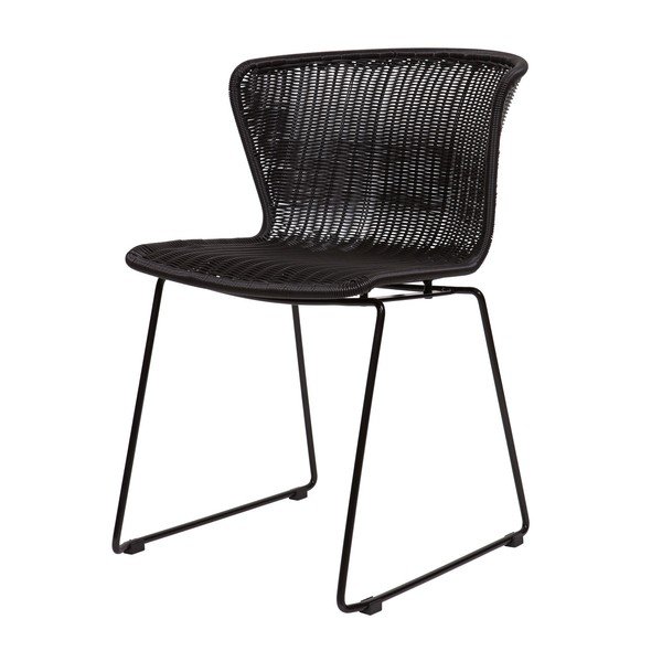 Čierne z umelého ratanu záhradné stoličky v súprave 2 ks Wings – WOOOD