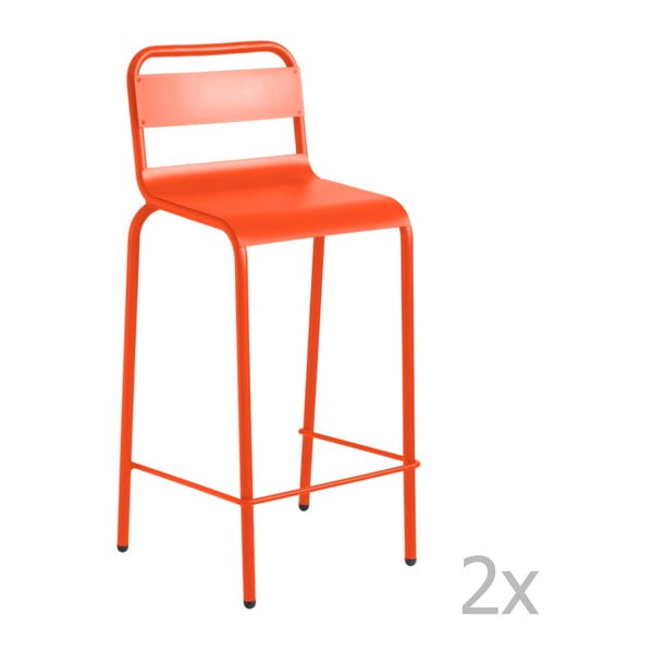 Sada 2 oranžových barových stoličiek Isimar Anglet