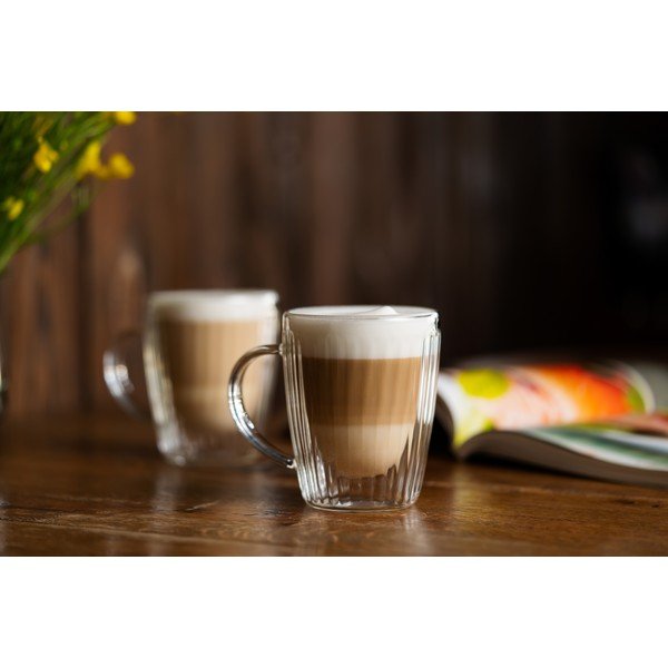 Sklenené hrnčeky v súprave 2 ks na cappuccino 250 ml Livio Duo – Vialli Design-image-3
