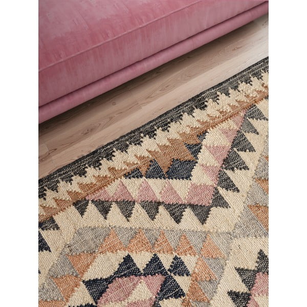 Sivý ručne tkaný jutový behúň 80x200 cm Roya Parsa – Elle Decoration-image-4