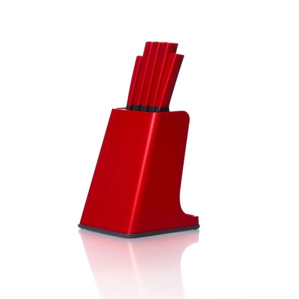 Set červeného bloku na nože a 5 nožov Red-image-1