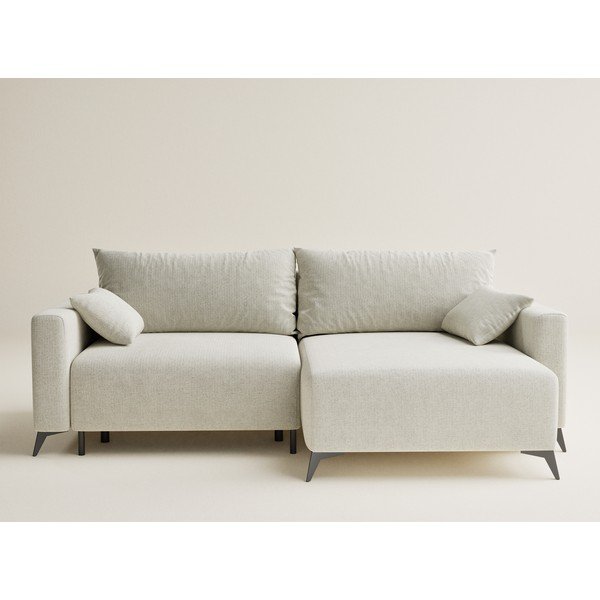 Krémová ženilková rozkladacia/s úložným priestorom rohová pohovka (pravý roh/s leňoškou) Leon – Maison de Rêve-image-2