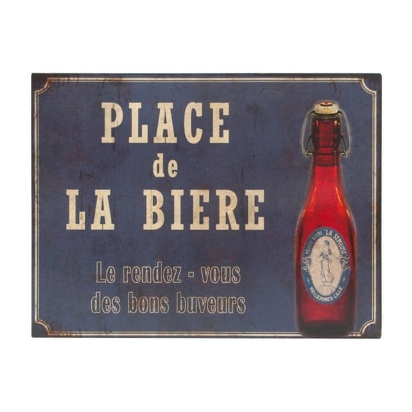 Kovová ceduľa 33x25 cm Place De La Biere – Antic Line