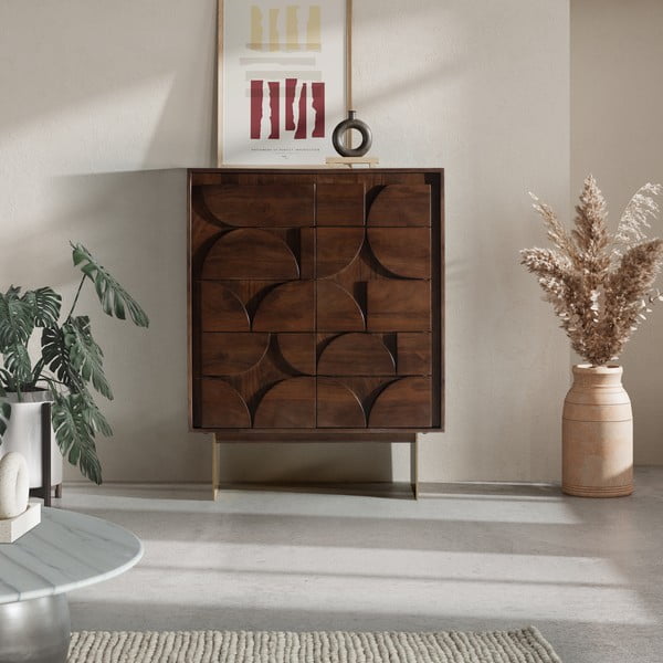 Hnedá skrinka z mangového dreva 90x120x40 cm Trisha – MOME-image-1