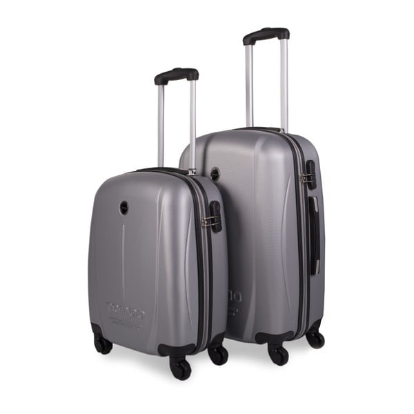 Sada 2 svetlosivých cestovných kufrov na kolieskach Arsamar Collins
