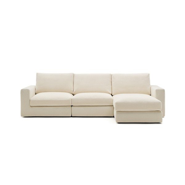 Béžová ženilková rohová pohovka (pravý roh/s leňoškou) Alea – Kave Home