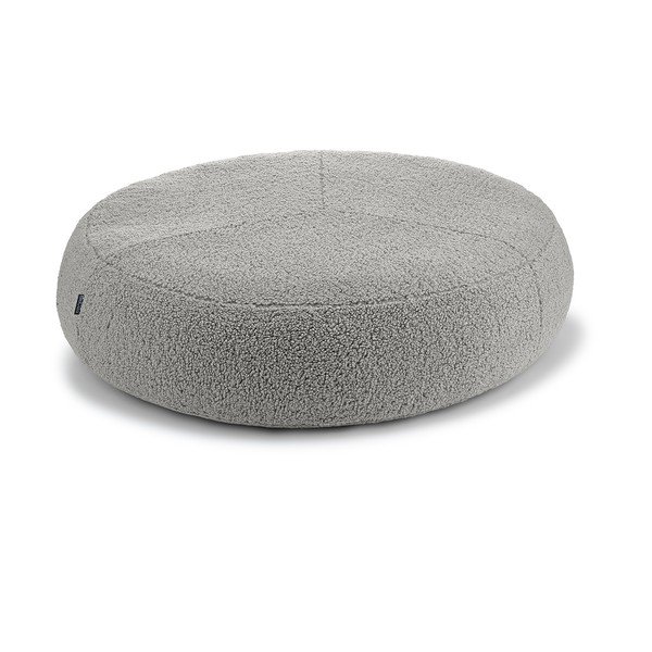Sivý pelech pre psa z materiálu buklé ø 90 cm Senso Pouffe Pebble M/L – MiaCara