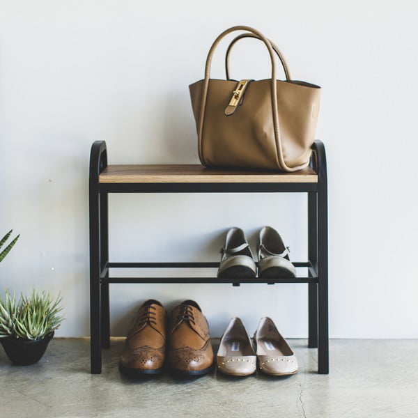 Kovový stojan na topánky v čierno-prírodnej farbe Tower – YAMAZAKI-image-1