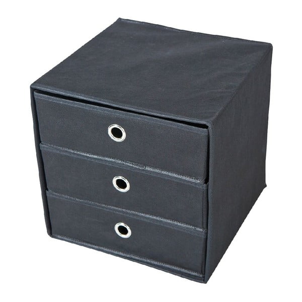 Čierny úložný box so zásuvkami 13Casa Lolly
