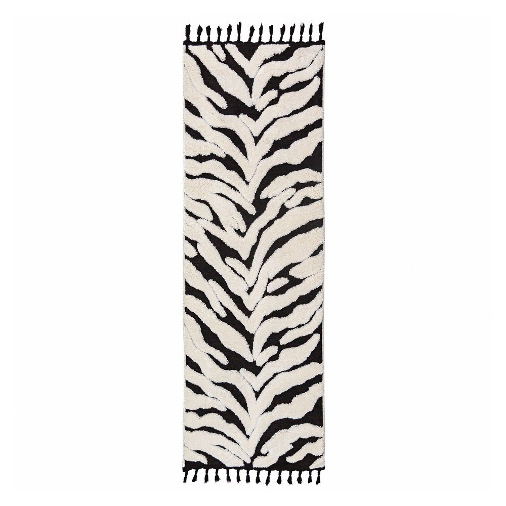 E-shop Čierno-biely behúň 80x300 cm Esra Zebra – Flair Rugs
