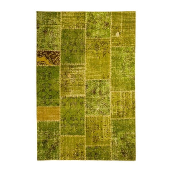 Vlnený koberec Allmode Patchwork Green, 180x120 cm