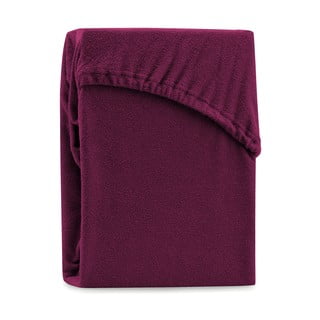 Tmavovínová elastická plachta na dvojlôžko AmeliaHome Ruby Dark Siesta, 220-240 x 220 cm