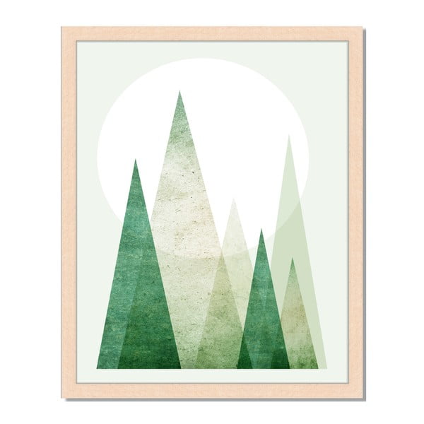 Obraz v ráme Liv Corday Scandi Green Mountains, 40 x 50 cm