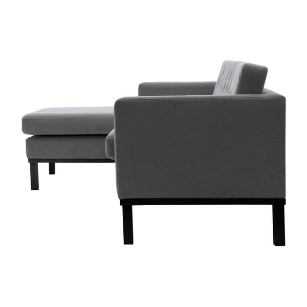 Svetlosivá pohovka s čiernymi nohami Vivonita Johan, ľavý roh-image-4