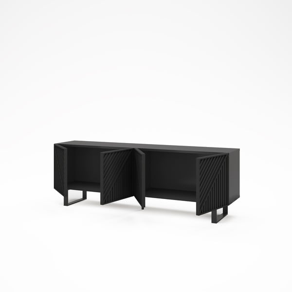 Čierny TV stolík 161x55x35 cm Peta – Marckeric-image-2