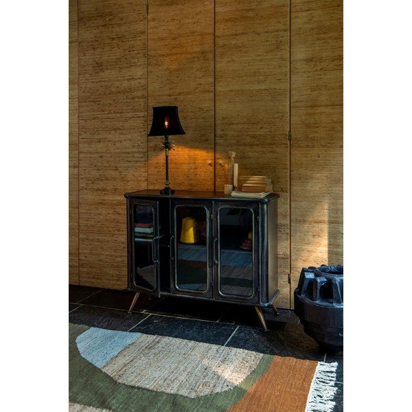 Čierna kovová vitrína 100x80x37 cm Denza – Dutchbone-image-1