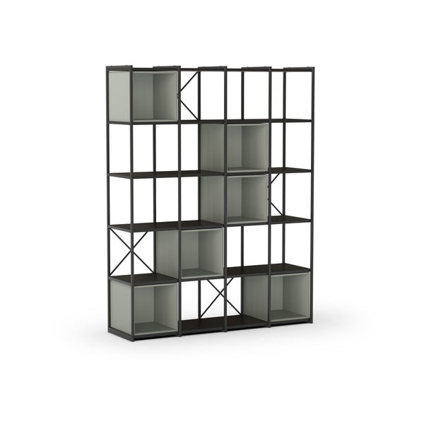 Zeleno-čierna knižnica 140x179 cm Anya – Marckeric-image-3