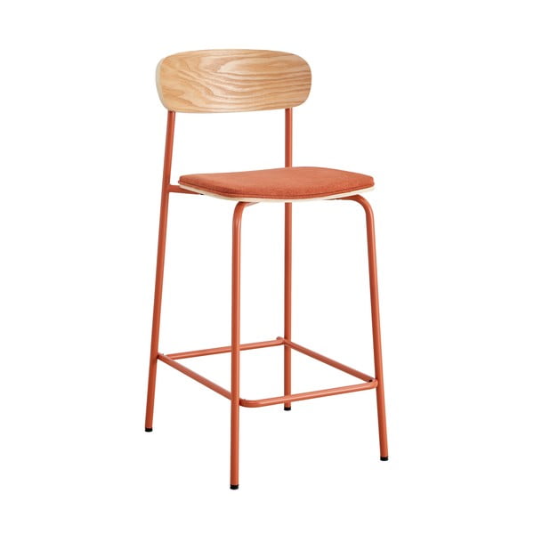 Barové stoličky v súprave 2 ks v červeno-prírodnej farbe (výška sedadla 66 cm) Adriana – Marckeric