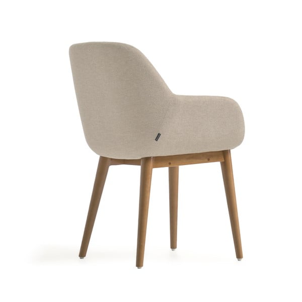 Béžové čalúnené jedálenské kreslo s podrúčkami Konna – Kave Home-image-4