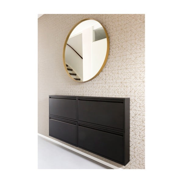 Čierna kovová výklopná skrinka na topánky 75x37,5x12,5 cm Billy – Spinder Design-image-4