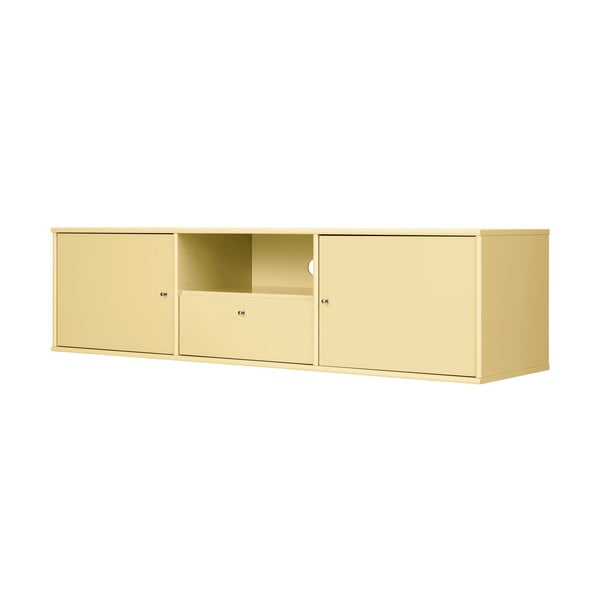 Svetložltý TV stolík 161x42 cm Mistral – Hammel Furniture-image-1