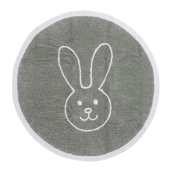 Sivý bavlnený koberec Happy Decor Kids Bunny, ⌀ 140 cm
