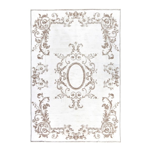Obojstranný bielo-hnedý koberec Vitaus Ally, 77 x 200 cm