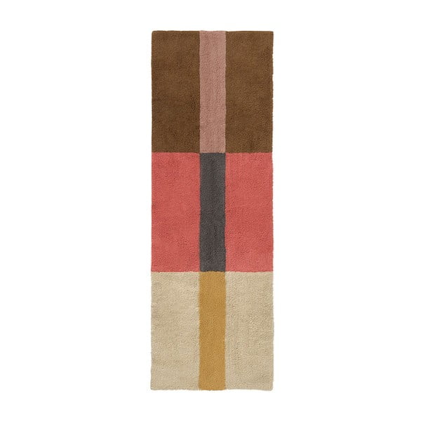 Ručne tkaný vlnený behúň 80x230 cm Chroma Spiced Coral – Lorena Canals