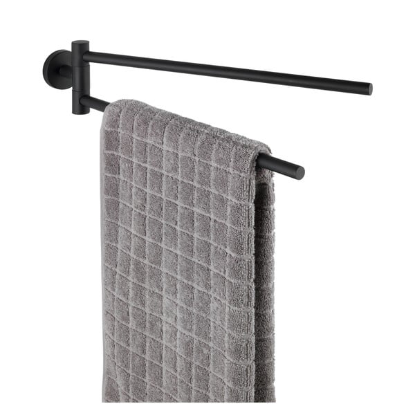 Matne čierny nástenný držiak na uteráky z nehrdzavejúcej ocele Bosio – Wenko-image-2