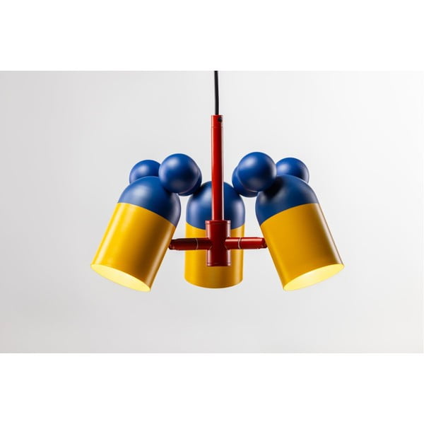 Modré detské svietidlo s kovovým tienidlom ø 30 cm Mouse II – GTV-image-1